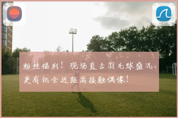 粉丝福利!现场直击羽毛球盛况,更有机会近距离接触偶像!